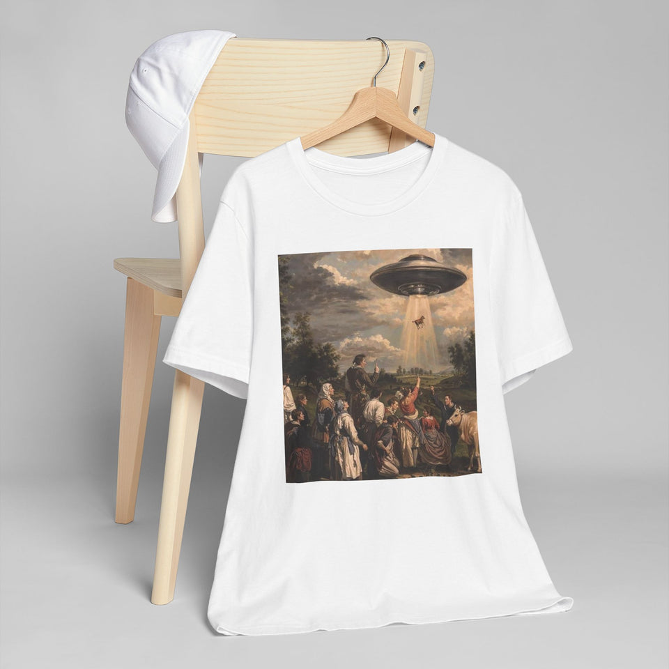 UFO Art Unisex T-Shirt, Extraterrestrial Tee, Sci-Fi Shirt, Gifts for Alien Enthusiasts, Casual Wear, Summer Fashion