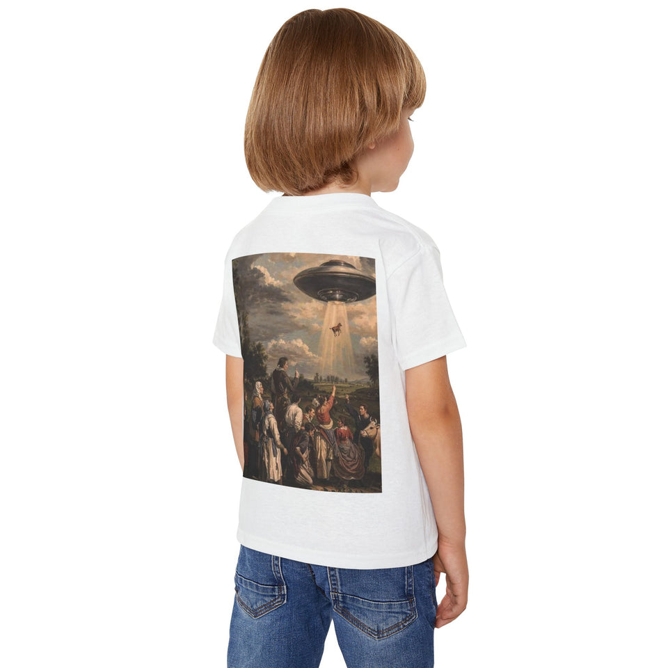 UFO Encounter Toddler T-shirt, Fun Kids Tee, Alien Theme Top, Unique Gift for Science Lovers, Birthday Party Apparel