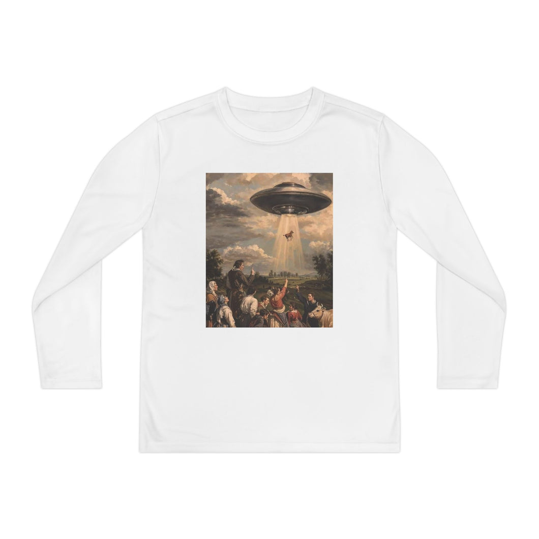 Kid's UFO Adventure Tee, Alien Shirt for Young Explorers, Space Theme Long Sleeve Top for Parties, Gifts, and Everyday Fun