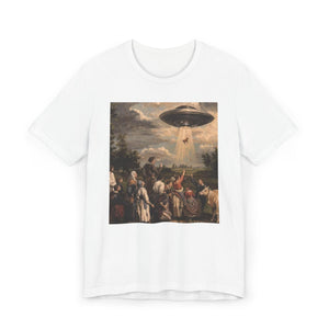 UFO Art Unisex T-Shirt, Extraterrestrial Tee, Sci-Fi Shirt, Gifts for Alien Enthusiasts, Casual Wear, Summer Fashion
