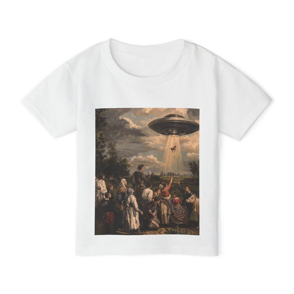 UFO Encounter Toddler T-shirt, Fun Kids Tee, Alien Theme Top, Unique Gift for Science Lovers, Birthday Party Apparel