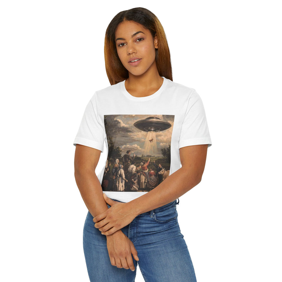 UFO Art Unisex T-Shirt, Extraterrestrial Tee, Sci-Fi Shirt, Gifts for Alien Enthusiasts, Casual Wear, Summer Fashion
