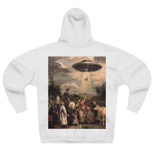 Alien Abduction Art Hoodie, Unisex Casual Sweatshirt, Unique Gift for Sci-Fi Lovers, Perfect for Halloween and Festivals, Cozy Everyday Wear