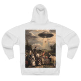 Alien Abduction Art Hoodie, Unisex Casual Sweatshirt, Unique Gift for Sci-Fi Lovers, Perfect for Halloween and Festivals, Cozy Everyday Wear