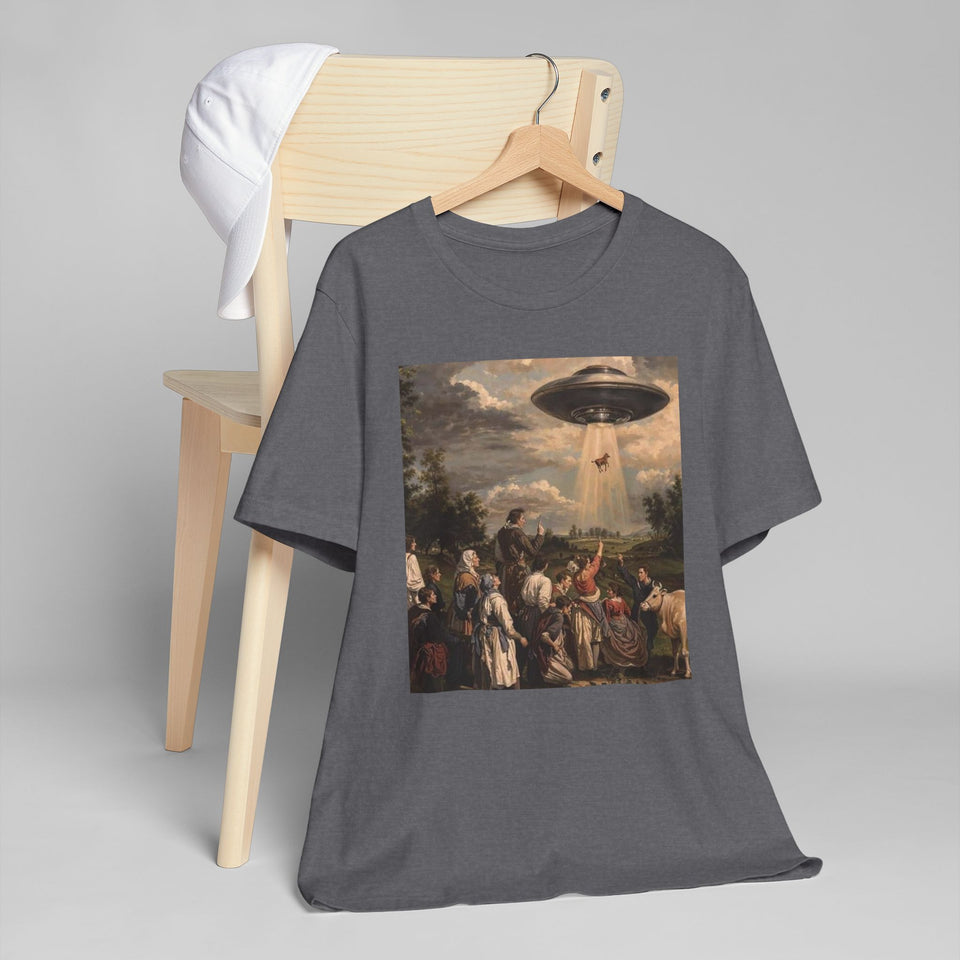 UFO Art Unisex T-Shirt, Extraterrestrial Tee, Sci-Fi Shirt, Gifts for Alien Enthusiasts, Casual Wear, Summer Fashion