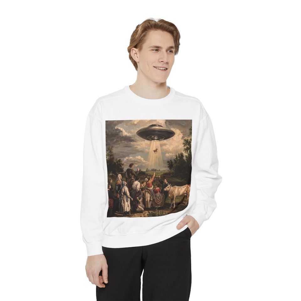 Alien Encounter Garment-Dyed Sweatshirt, Unisex UFO Sweatshirt, Cosmic Artwear, Unique Gift for Sci-Fi Fans, Retro Style Clothing, [...]